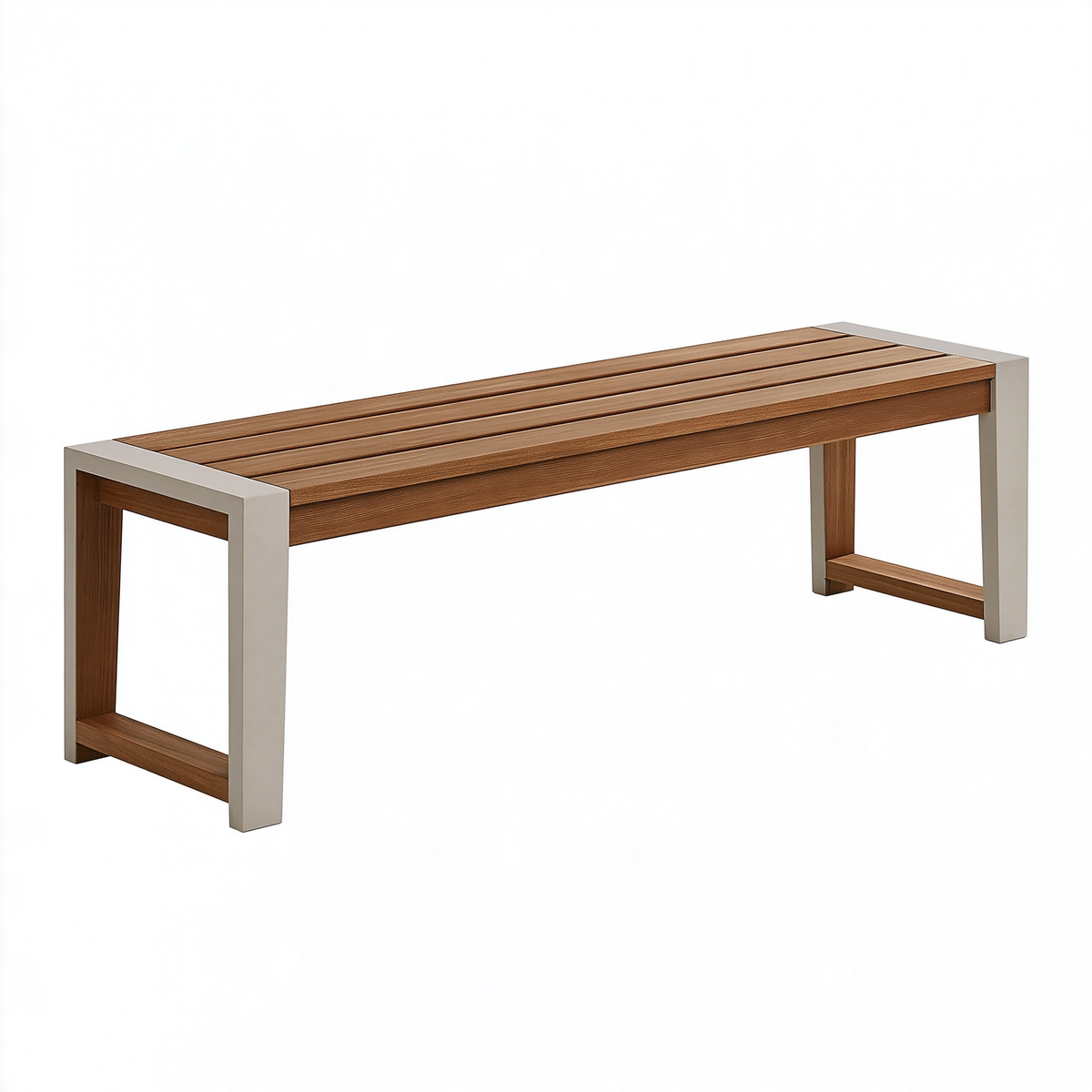 Panca da esterno 180 x 40 x 45 cm in legno e metallo marrone/grigio chiaro stile moderno