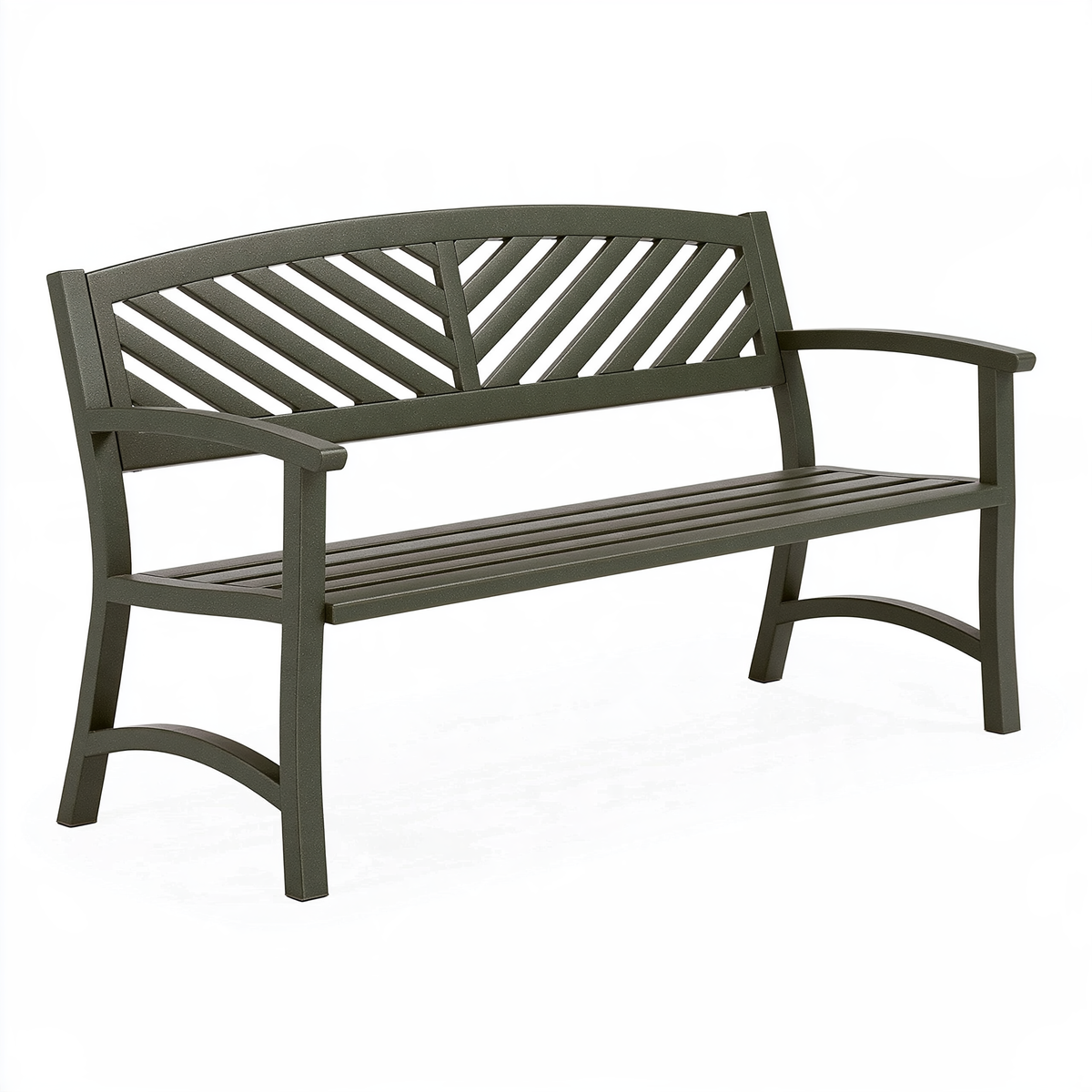 Panchina da giardino 120 x 60 x 85 cm in metallo grigio antracite - design a doghe