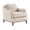Poltrona 85 x 90 x 95 cm in tessuto beige con gambe in legno - stile contemporaneo