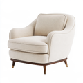 Poltrona 80 x 85 x 95 cm in tessuto beige con gambe in legno stile moderno